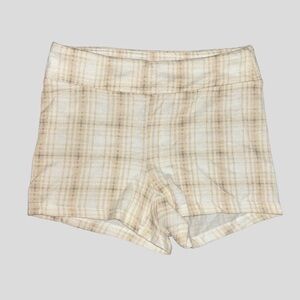 pacsun beige/brown plaid pj shorts